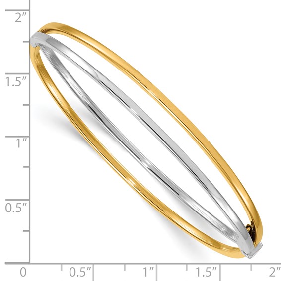 Herco 14K Two-tone Polished Hinged Bangle
