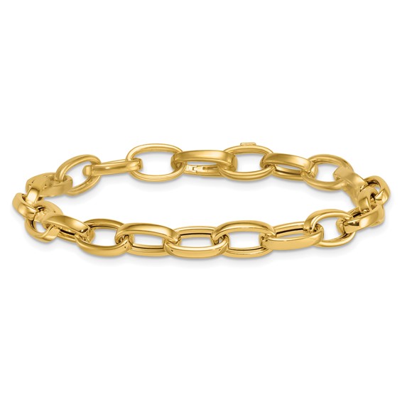 Herco 14K Polished Open Oval Link 7 Inch Bracelet