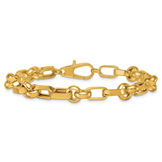 Herco 14K Polished Circle and Oval Link 8 Inch Bracelet