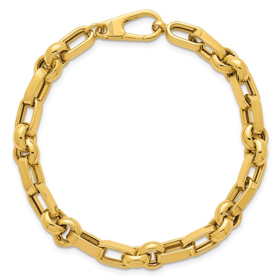 Herco 14K Polished Circle and Oval Link 8 Inch Bracelet