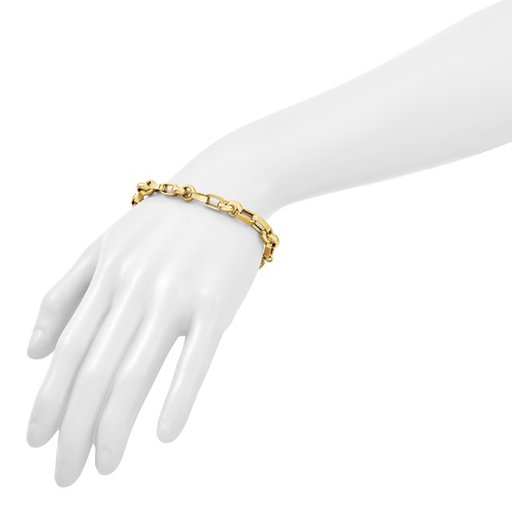 Herco 14K Polished Circle and Oval Link 8 Inch Bracelet