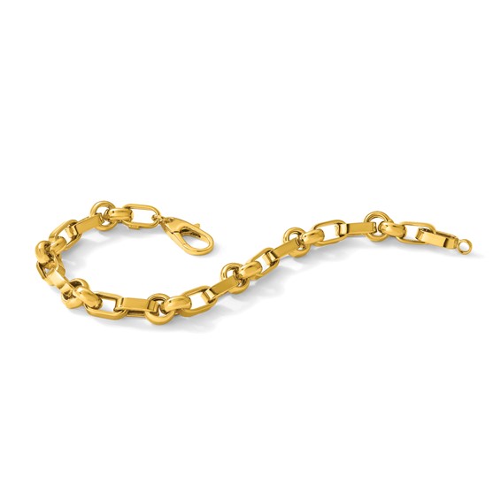 Herco 14K Polished Circle and Oval Link 8 Inch Bracelet