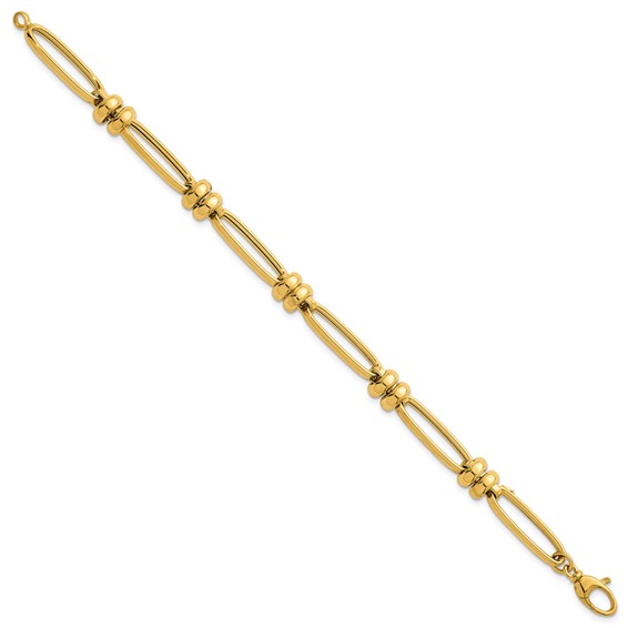 Herco 14K Polished Fancy 8mm Oval Link 7.5 Inch Bracelet