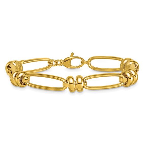Herco 14K Polished Fancy 8mm Oval Link 7.5 Inch Bracelet