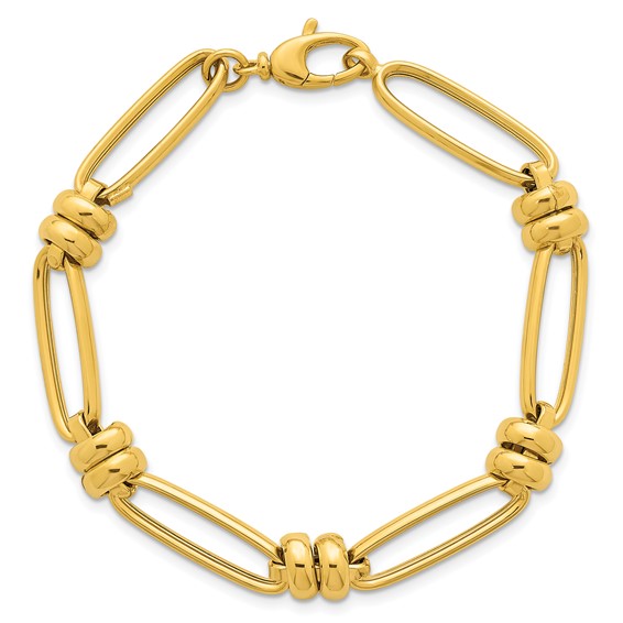 Herco 14K Polished Fancy 8mm Oval Link 7.5 Inch Bracelet