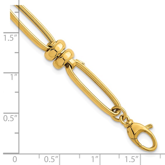 Herco 14K Polished Fancy 8mm Oval Link 7.5 Inch Bracelet