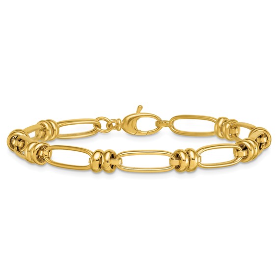 Herco 14K Polished Fancy 6mm Oval Link 7.75 Inch Bracelet