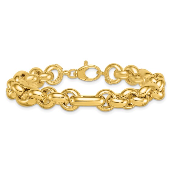 Herco 14K Polished Fancy Circle Link 8 Inch Bracelet