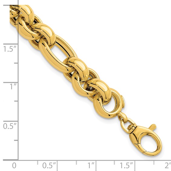 Herco 14K Polished Fancy Circle Link 8 Inch Bracelet