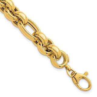 Herco 14K Polished Fancy Circle Link 8 Inch Bracelet