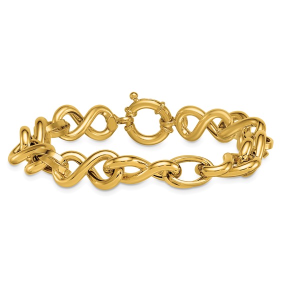 Herco 14K Polished Twisted Mixed Link 7.5 Inch Bracelet