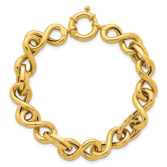Herco 14K Polished Twisted Mixed Link 7.5 Inch Bracelet