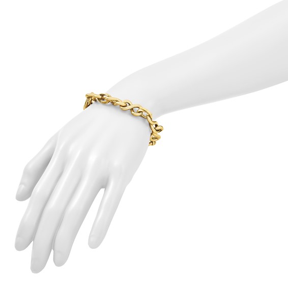 Herco 14K Polished Twisted Mixed Link 7.5 Inch Bracelet