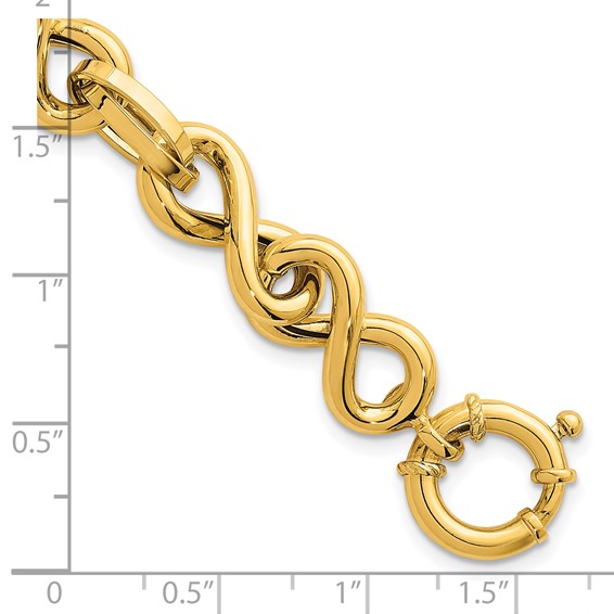 Herco 14K Polished Twisted Mixed Link 7.5 Inch Bracelet