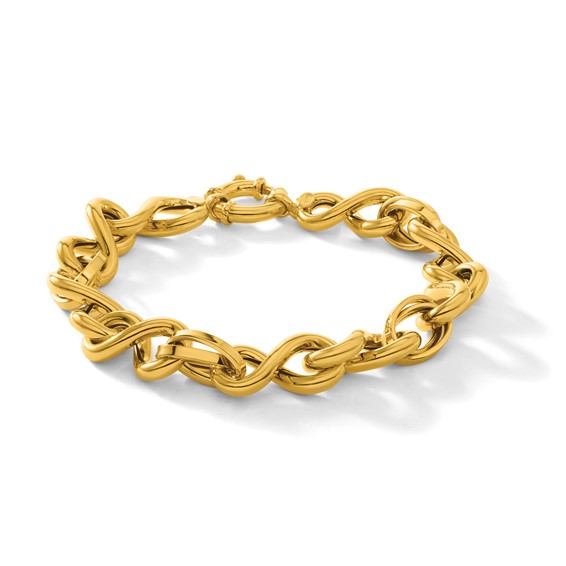 Herco 14K Polished Twisted Mixed Link 7.5 Inch Bracelet