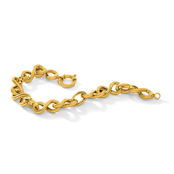 Herco 14K Polished Twisted Mixed Link 7.5 Inch Bracelet