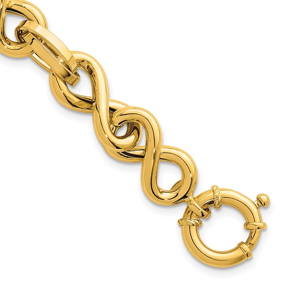 Herco 14K Polished Twisted Mixed Link 7.5 Inch Bracelet