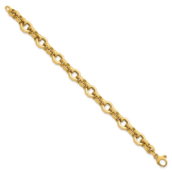 Herco 14K Polished Mixed Link 7.5 Inch Bracelet
