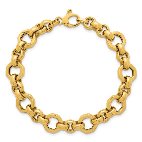 Herco 14K Polished Mixed Link 7.5 Inch Bracelet