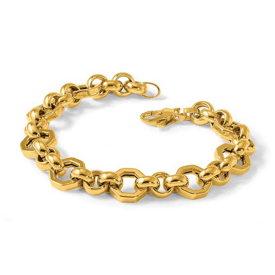 Herco 14K Polished Mixed Link 7.5 Inch Bracelet