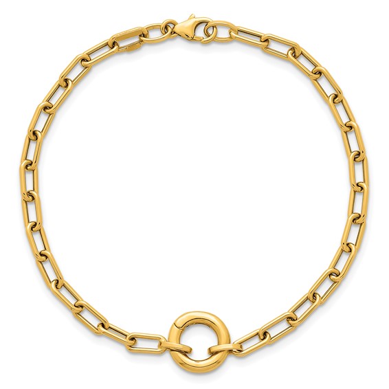 Herco 14K Polished Push Clasp Pendant Paperclip Link 7.5 Inch Bracelet