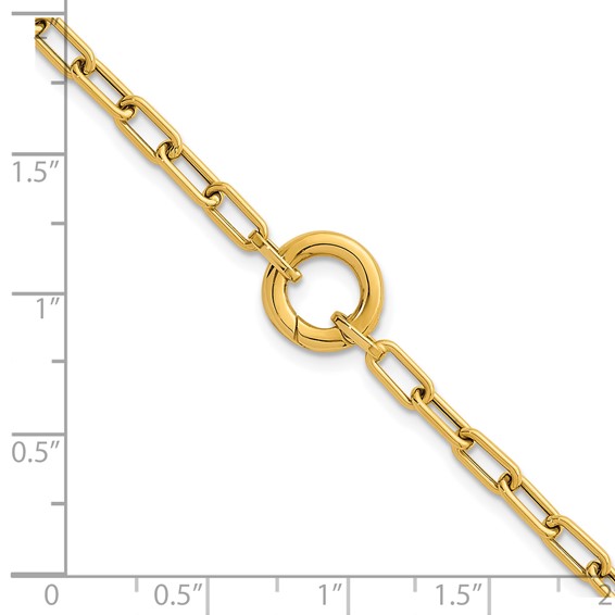Herco 14K Polished Push Clasp Pendant Paperclip Link 7.5 Inch Bracelet