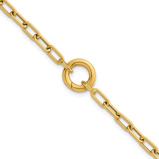 Herco 14K Polished Push Clasp Pendant Paperclip Link 7.5 Inch Bracelet