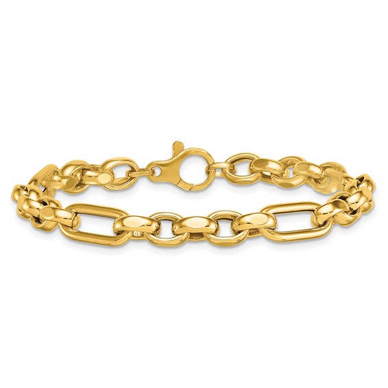 Herco 14K Polished Mixed Link 7.5 Inch Bracelet