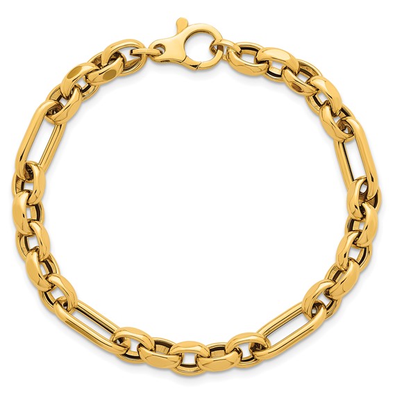 Herco 14K Polished Mixed Link 7.5 Inch Bracelet