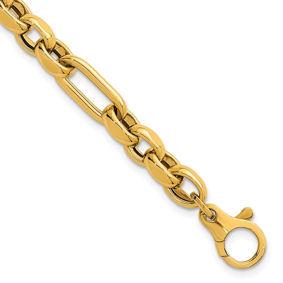 Herco 14K Polished Mixed Link 7.5 Inch Bracelet