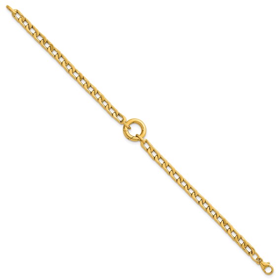 Herco 14K Polished Push Clasp Pendant Flat Curb Link 7 Inch Bracelet