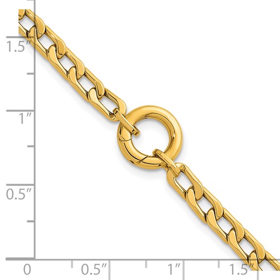 Herco 14K Polished Push Clasp Pendant Flat Curb Link 7 Inch Bracelet