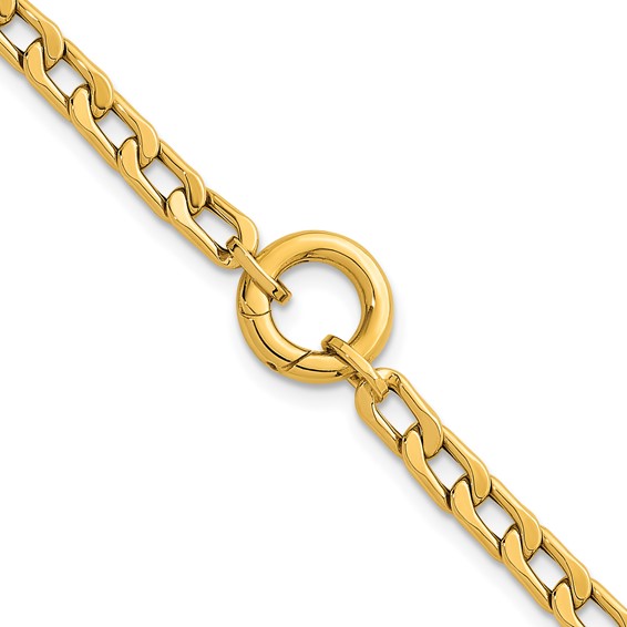 Herco 14K Polished Push Clasp Pendant Flat Curb Link 7 Inch Bracelet