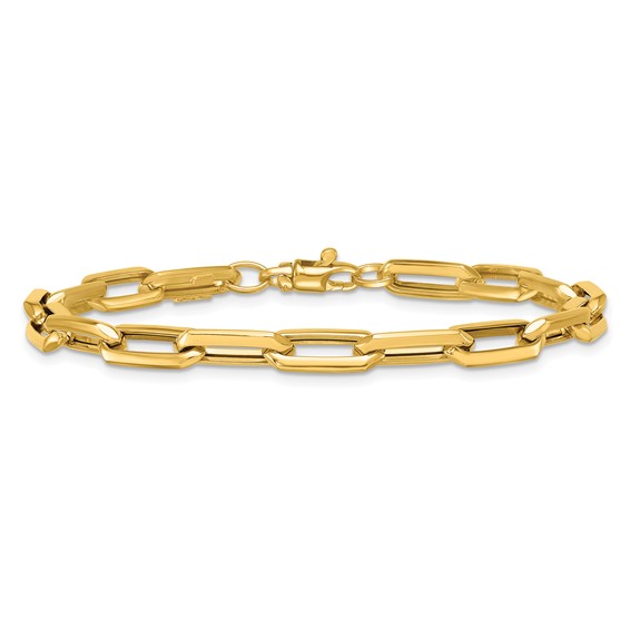 Herco 14K Polished Knife-edge Oval Link 7.5 Inch Bracelet