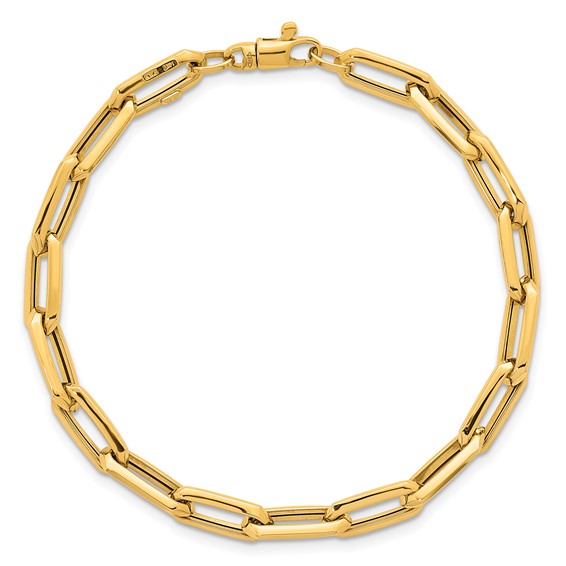 Herco 14K Polished Knife-edge Oval Link 7.5 Inch Bracelet