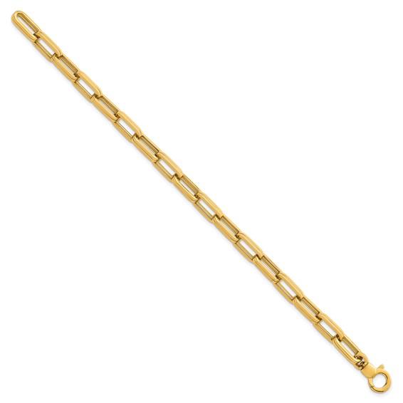 Herco 14K Polished Grooved Oval Link 7 Inch Bracelet