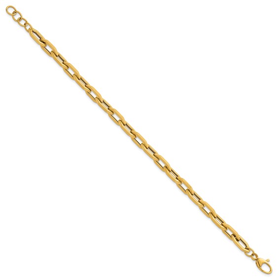 Herco 14K Polished 1.8mm Geometric Link 7.5 Inch with .5 Inch Extension Bracelet