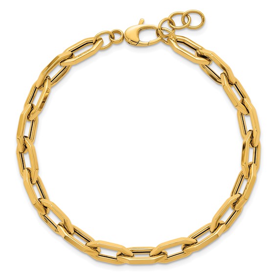 Herco 14K Polished 1.8mm Geometric Link 7.5 Inch with .5 Inch Extension Bracelet