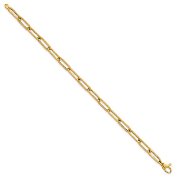 Herco 14K Polished and Twisted Oval Link 7.5 Inch Bracelet