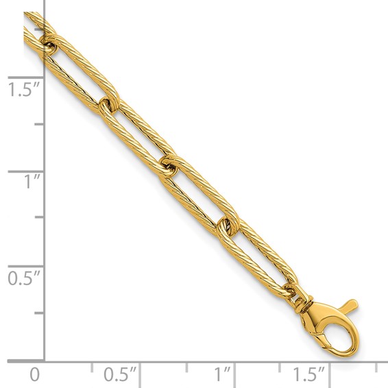 Herco 14K Polished and Twisted Oval Link 7.5 Inch Bracelet