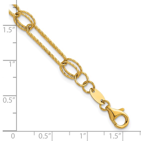 Herco 14K Polished Diamond Cut Fancy Link 7.25 Inch Bracelet