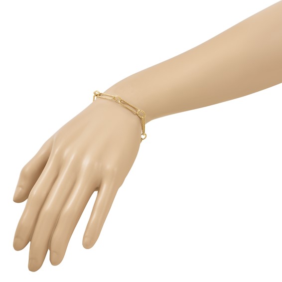 Herco 14K Polished Diamond Cut Fancy Link 7.25 Inch Bracelet