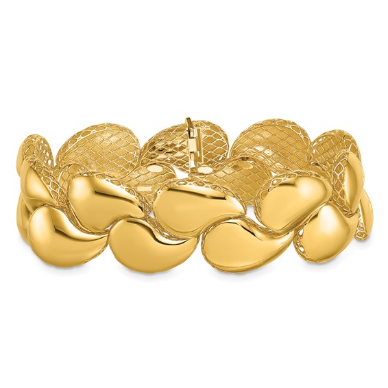 Herco 14K Polished Teardrop Link 7 Inch Bracelet