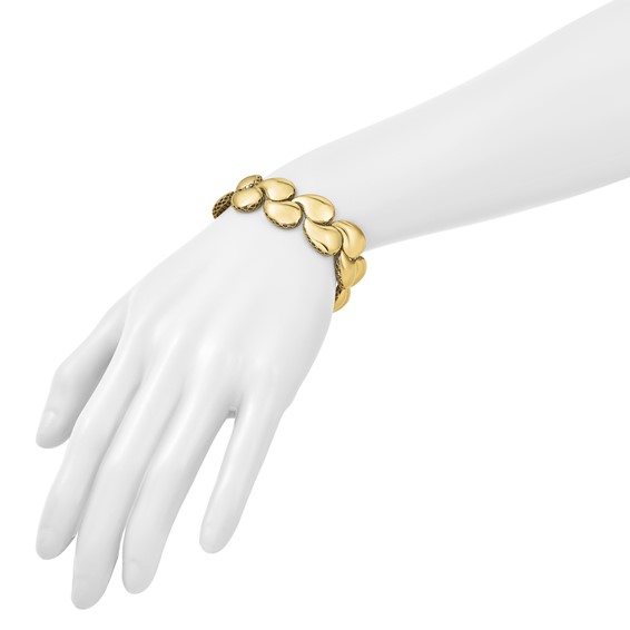 Herco 14K Polished Teardrop Link 7 Inch Bracelet