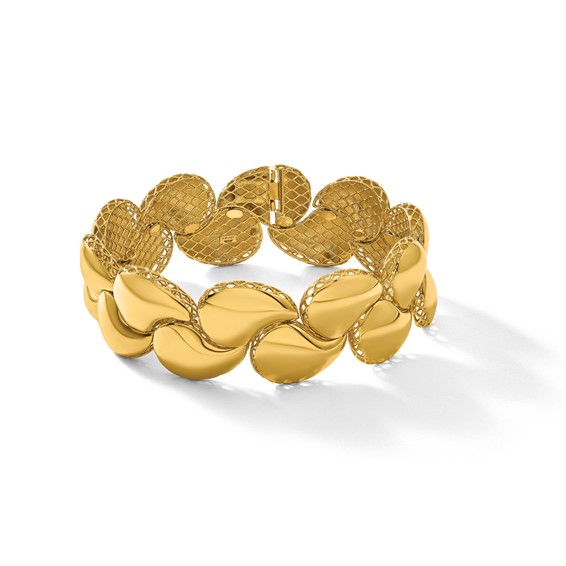 Herco 14K Polished Teardrop Link 7 Inch Bracelet