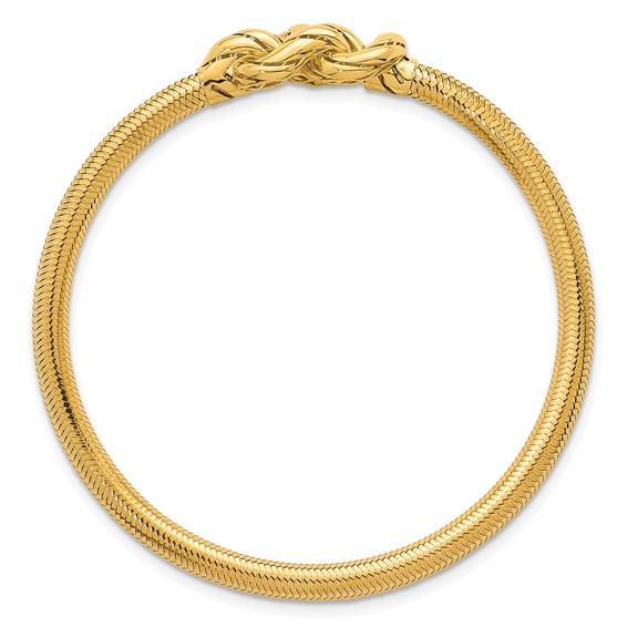 Herco 14K Polished and Grooved Love Knot Stretch Bracelet