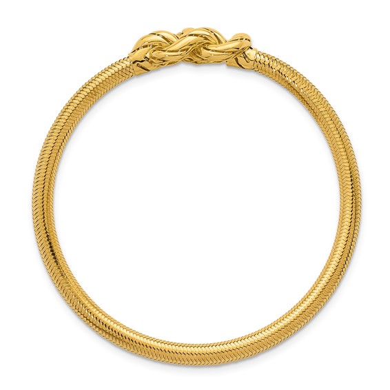 Herco 14K Polished and Grooved Love Knot Stretch Bracelet
