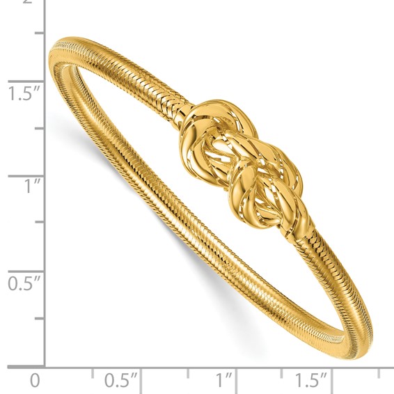 Herco 14K Polished and Grooved Love Knot Stretch Bracelet
