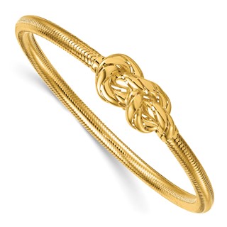 Herco 14K Polished and Grooved Love Knot Stretch Bracelet