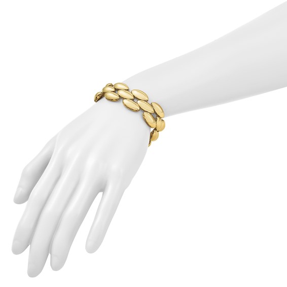 Herco 14K Polished Fancy Oval Link 7.25 Inch Bracelet